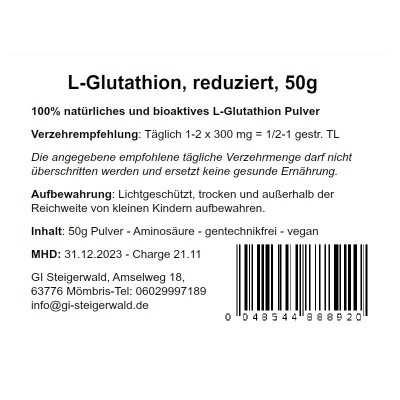 L-Glutathion reduziert Pulver 50 g
